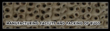 Manufacturing facility packing of rugs